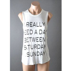 White Workout Exercise Sleeveless Tank Top S M L